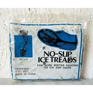 No-Slip Ice Treads Rubber for Safety on Winter Ice & Snow - Men's Black #9826